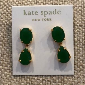 KATE SPADE. Green drop Earrings. Never worn.